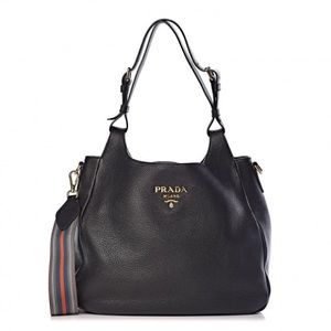 PRADA Vitello Daino Black Hobo - EXCELLENT!!